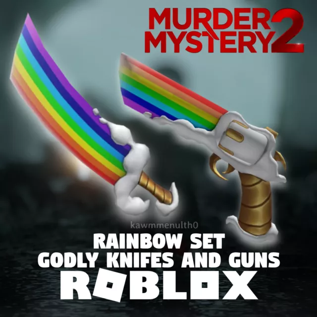 Roblox Murder Mystery 2 MM2 Rainbow Gun Godly Knifes and Guns