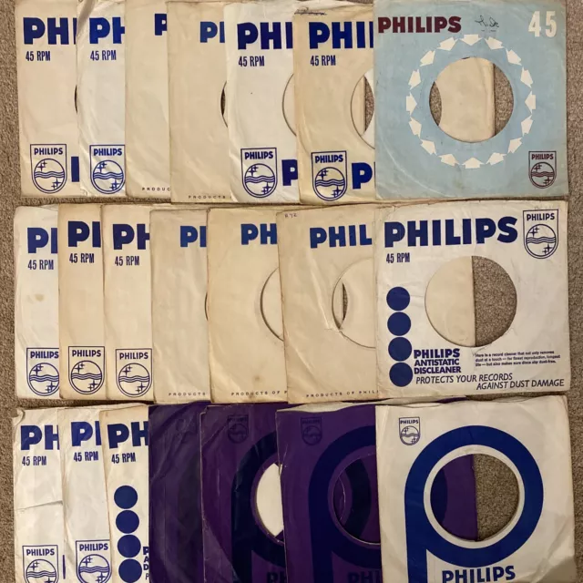 Jot Lot x 22 - 7" Philips Original Company Sleeves - 5 Variants G to VG