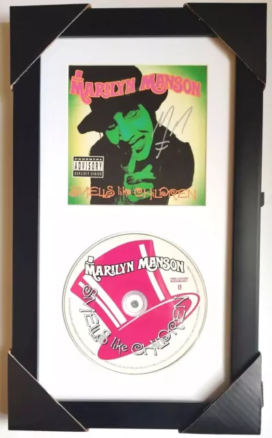 Marilyn Manson Smells Like Children Signed CD Framed With Studio Decor / Rare!