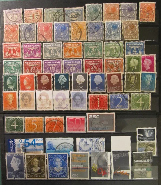 Niederlande: ca. 60 verschiedene  Briefmarken, siehe Bild