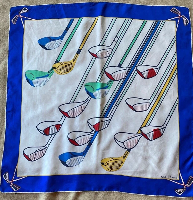 Foulard En Soie Vintage Françoise Guérin Paris – 90x90 Cm, Multicolore – Occasion En Excellent état