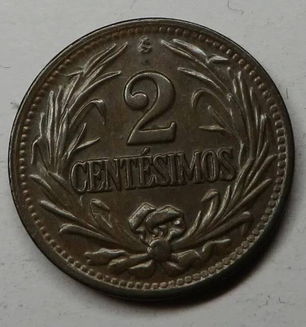 Uruguay 2 Centesimos 1948So Copper-Tin-Zinc KM#20a UNC