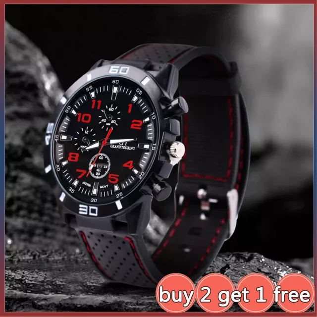 Men’s Military Watch Leather Date Quartz Analog Army Casual Dress Wrist Watches