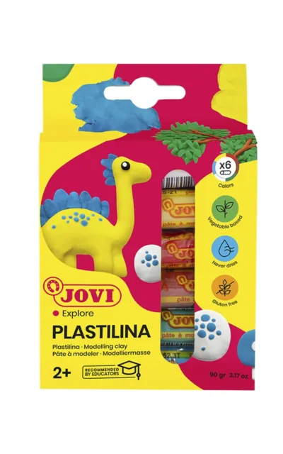 Jovi Plastilina Reusable Non-Drying Modeling Clay; .5 oz. Rolls, Set of 6 Colors