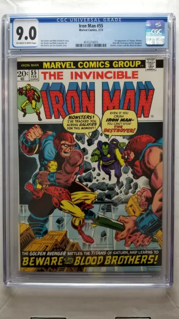 Iron Man #55 CGC 9.0 VF/NM     1st Appearance Thanos Drax Starfox