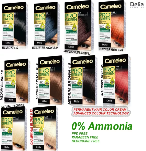 professionnel Delia CAMELEO PRO vert permanent couleur des Cheveux Crème 0%