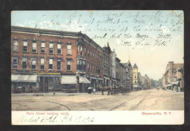 Gloversville New York Downtown Main Street Scene Ny Stores Vintage Postcard