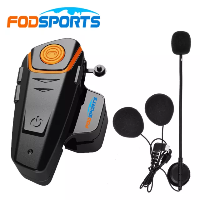 BT-S2 Pro Motorcycle Bluetooth Helmet Intercom FM Radio Headset 1000m 3 Riders