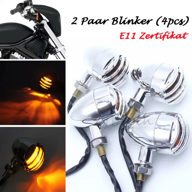 4stk LED Motorrad Blinkleuchte MiniBlinker Signallicht Rollert Licht E11-GEPRÜFT