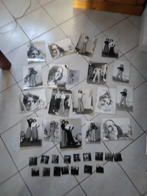 1970 Photos originales MODE Lot 35 tirages mannequin couture Pin Up Sexy Curiosa