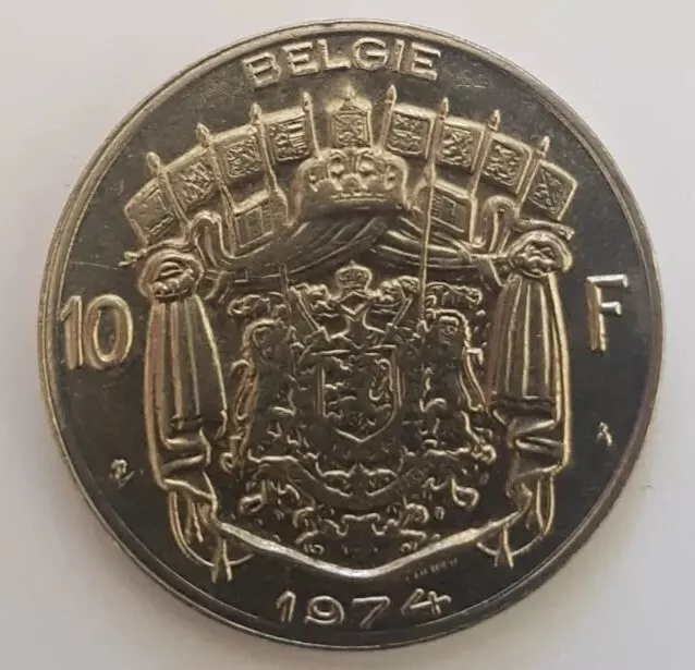 1974 Baudouin I Belgium 10 Francs coin - Dutch Text