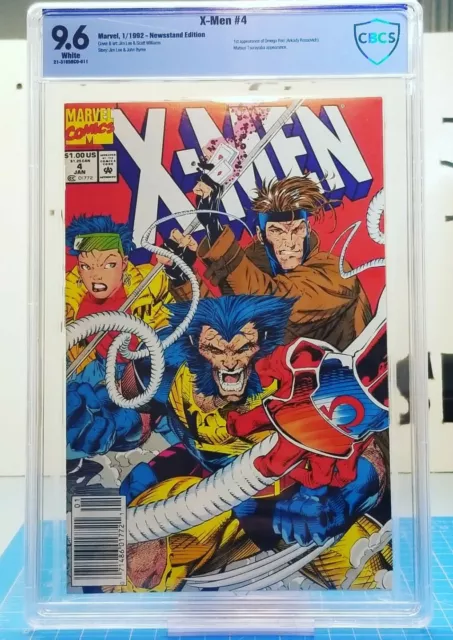 X-Men #4 Newsstand CBCS 9.6 Marvel 1992 Jim Lee Art 1st Appearance of Omega Red