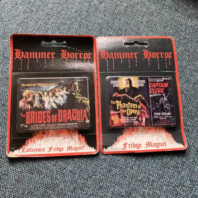 Vintage Hammer Horror Fridge Magnets Dracula / Phantom Of The Opera 1997