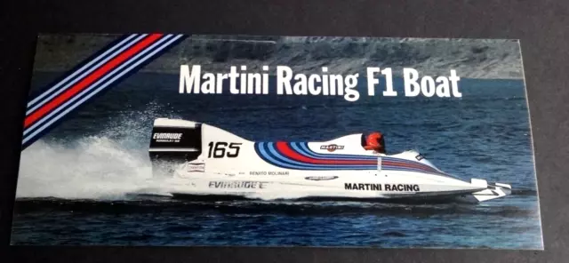 Adesivo Pubblicità Martini Racing F1 Boat Powerboat-Wm Renato Molinari 80er