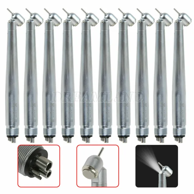 1-10 Dental 45 Degree LED E-generator Surgical High Speed Handpiece Push for NSK
