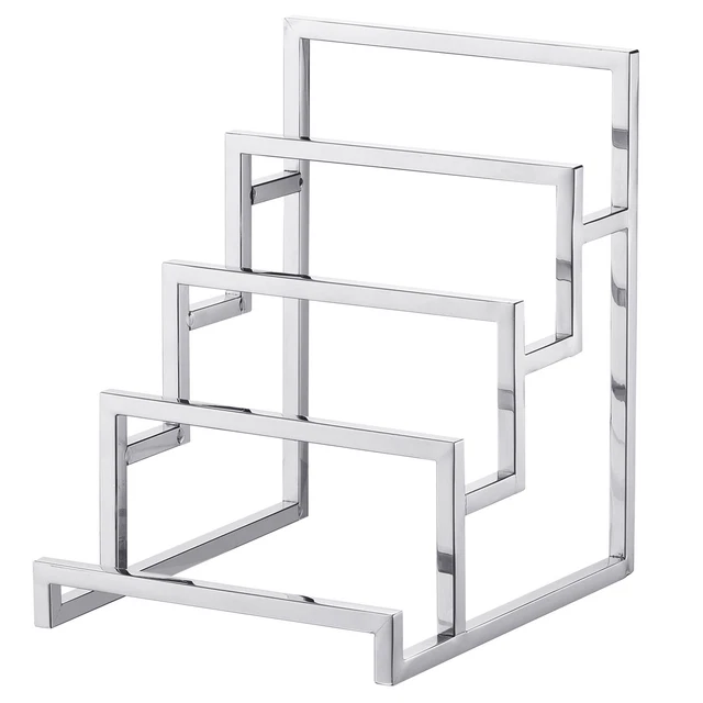 Frizione portafoglio display supporto portafoglio 4 strati display rack metallo argento