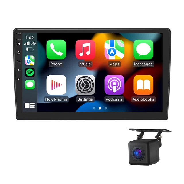 CAM+10.1" Double 2 Din Car Stereo Radio Bluetooth Android Auto Apple CarPlay DSP