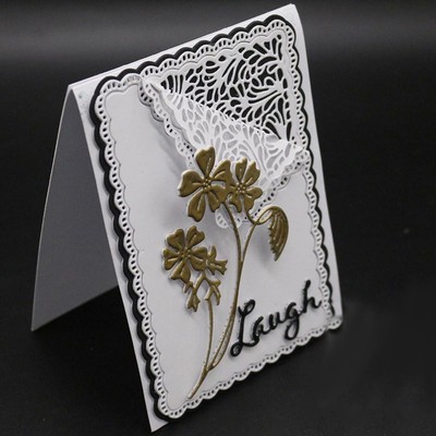 QUADRATO di fiori in metallo taglio muore CARD SCRAPBOOKING Stencil Craft MODELLO ALBUM 