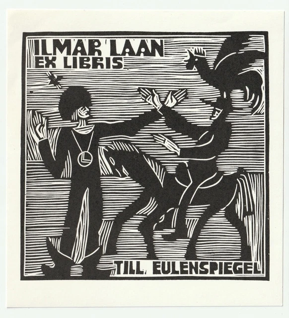 LEMBIT LEPP: Exlibris für Ilmar Laan, "Till Eulenspiegel"