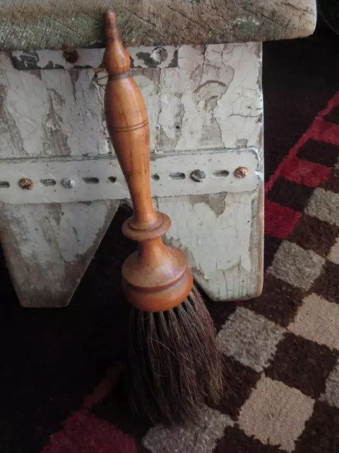 Primitive Antique Horse Hair Horsehair Whisk Broom With Turned Wood Handle