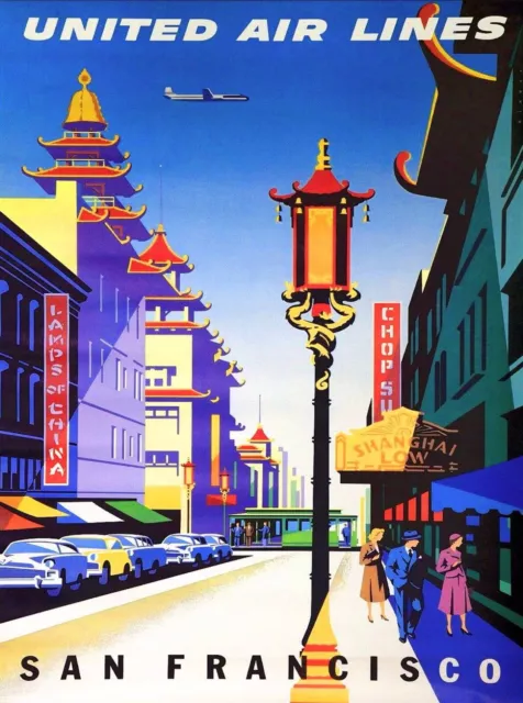 94708 San Francisco Chinatown California United Wall Print Poster Plakat