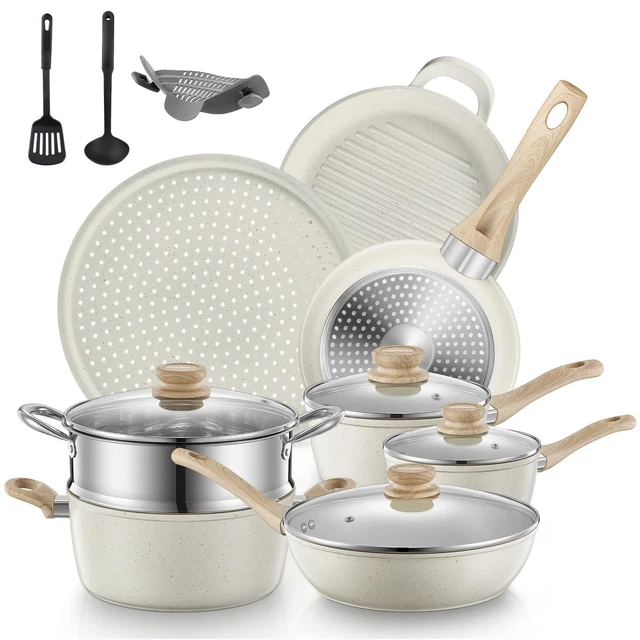 Set Pentole Induzione JEETEE 15 Pezzi - Antiaderente, Sicuro E Super Versatile - Foto 5