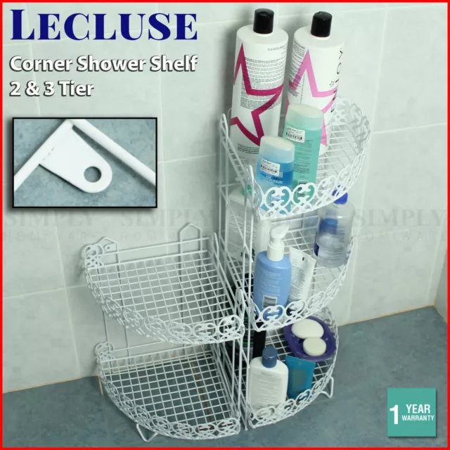 Shower Corner Shelf Caddy Shelves Organiser Bath Storage Rack Bathroom Metal