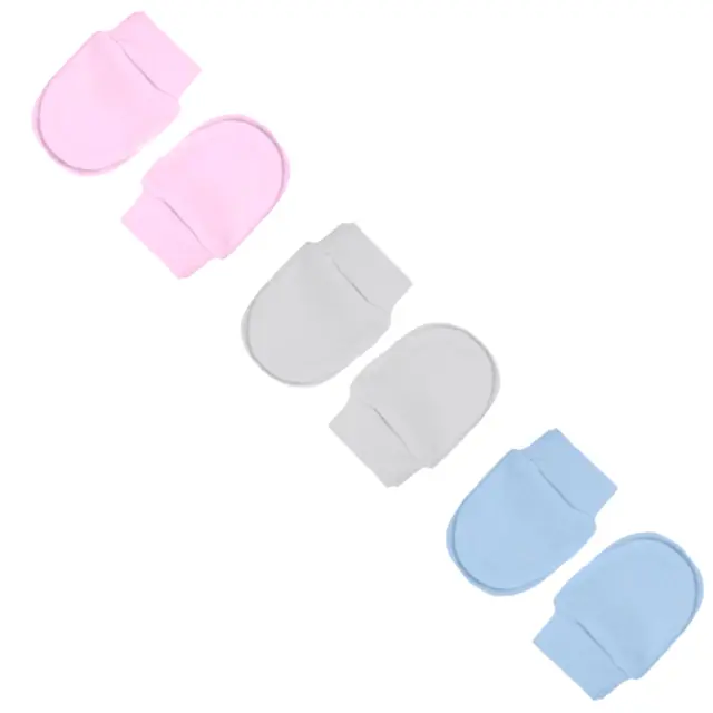 Premature Baby Boys & Girls Scratch Mitts, 2 Pack 100% Cotton, Blue, Pink, White