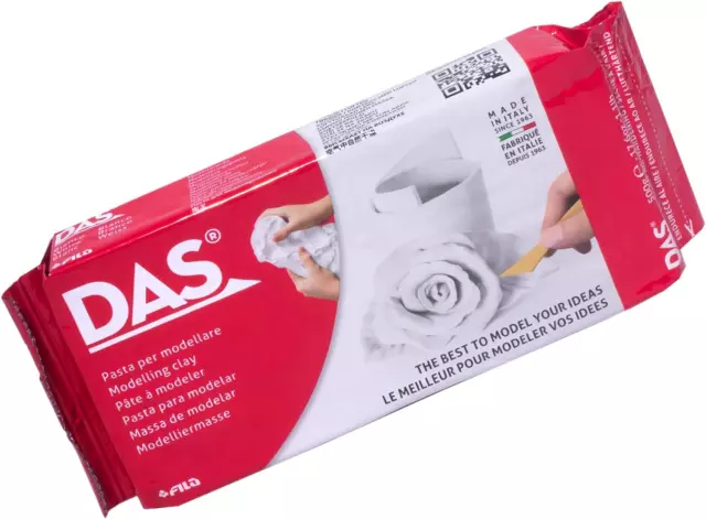 DAS White 500 g Air Hardening Modelling Clay, Non Bake, Ready To Use, Suitable &