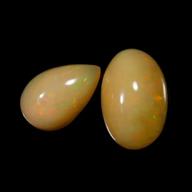 Lot de 2 cabochons en forme de mélange d'opale éthiopienne 100 % naturelle...