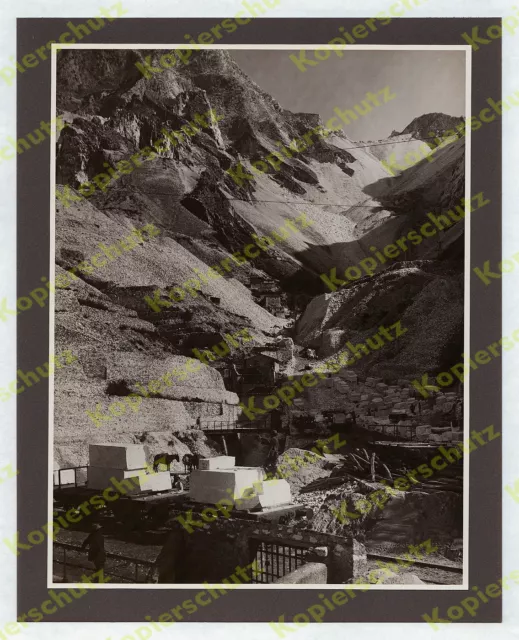 Carrara Steinbruch Feldbahn Schmalspur Marmorbahn Arbeiter Bergbau Technik 1928