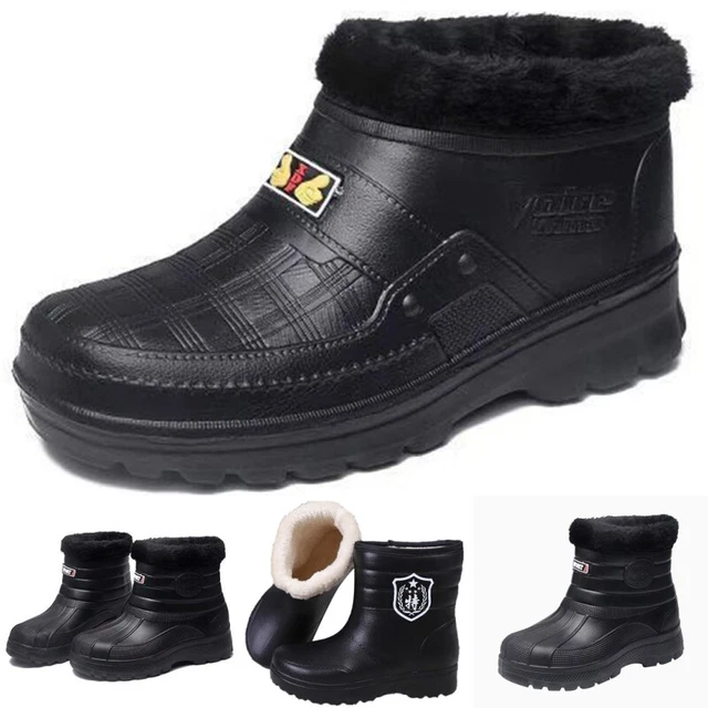 MEN RUBBER BOOT Lightweight Rain Boots Mens Winter Warm Garden Outdoor