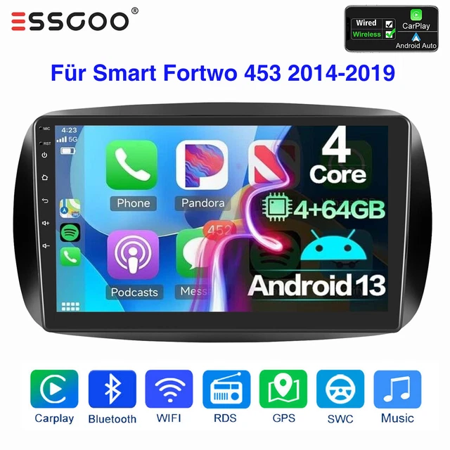 Android 13 Autoradio Für Smart Fortwo 453 - 9 Zoll Mit CarPlay