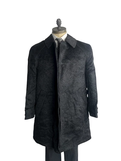 Manteau Loden Gris En Laine Longue Pour Homme - Taille 50/52, Vintage, Occasion En Bon état - Fabriqué En Allemagne