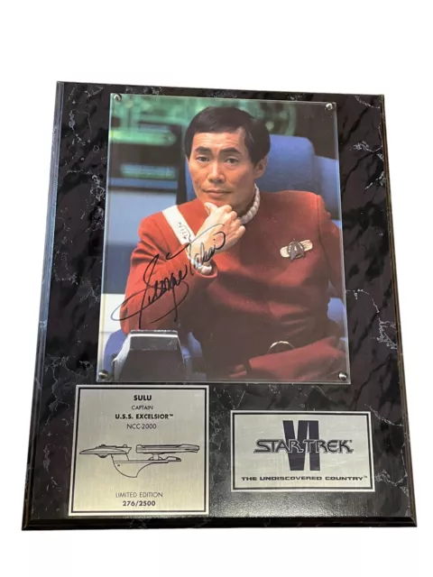 Star Trek 25th Anniversary Sulu Signed Limited Edition Plaque 276/2500 15"x12"