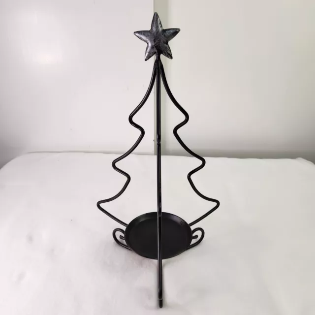 Longaberger Wrought Iron Metalworks Christmas Tree Candle Light Stand w/Star 14"