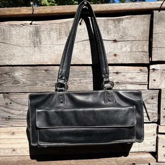 🌻Perlina New York Black Butter Soft Leather Shoulder Bag