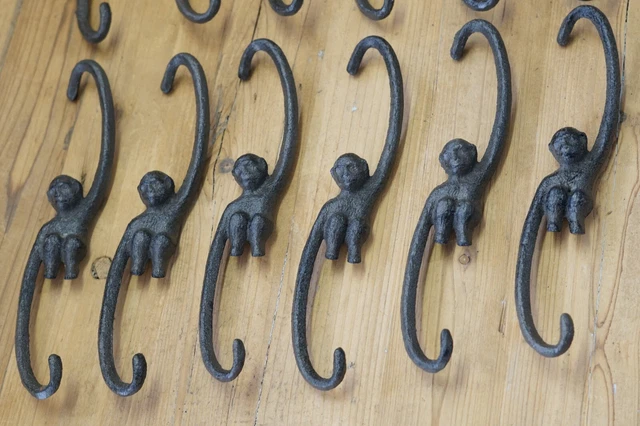 6 Large Monkey Hooks Plant Cast Iron Small Hook Hanger Kettle Hook Japanese 2