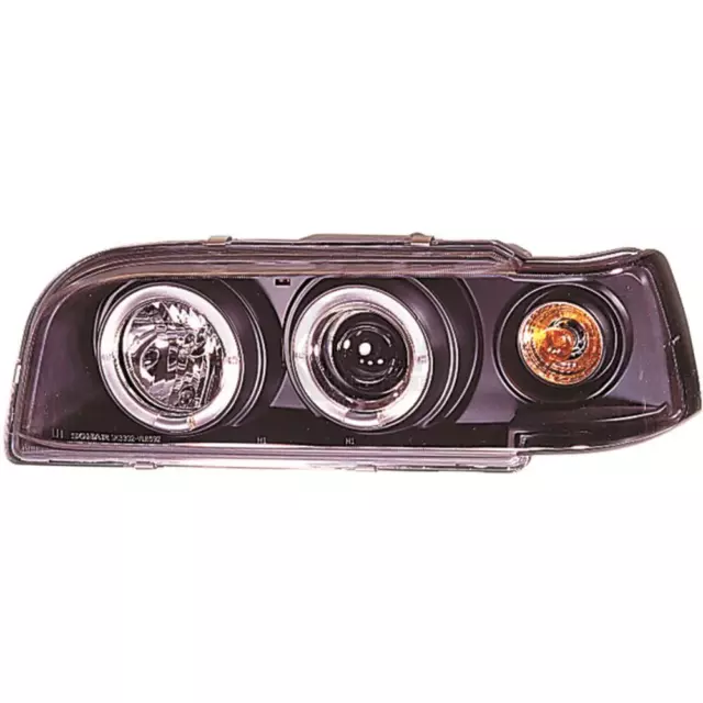 Set Fanali Volvo 850 Anno Fab. 91-96 Trasparente/Nero Angel Eyes H1+H1 Sonar