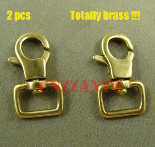 2pcs Solid brass mini snap hook clip lobster clasps Trigger key swivel eye KC143
