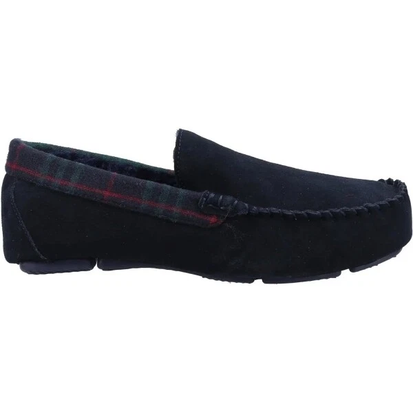 Pantofole classiche da uomo Hush Puppies ANDREAS in pelle scamosciata comfort memory foam blu navy