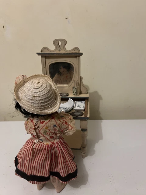 Petite Malle Bombée Roquancourt Bolle Pour Habits De Poupée Jumeau, 19ème
