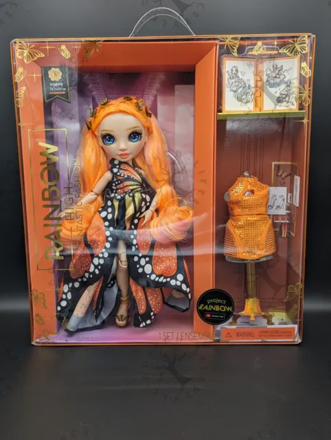 NEW Rainbow High Fantastic Fashion Poppy Rowan Orange 11” Fashion Doll + Playset
