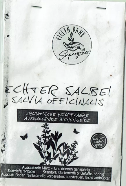 Echter Salbei, aromatische Heilpflanze, Saatgut aus dem Klostergarten