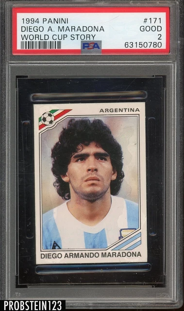 1994 Panini World Cup Soccer Story #171 Diego A. Maradona PSA 2 Good 1994 Panini World Cup Soccer Story #171 Diego A. Maradona PSA 2 Good