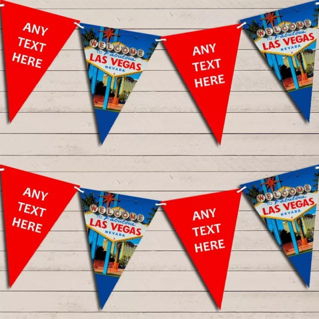 Blue Red Las Vegas Wedding Day Married Bunting Garland Party Banner