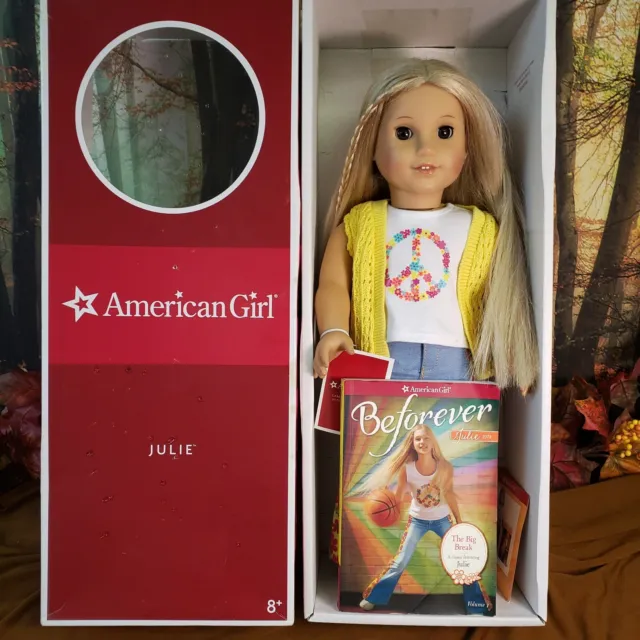 American Girl Doll Julie Albright Box and Book Bellbottoms Basketball Refurbed