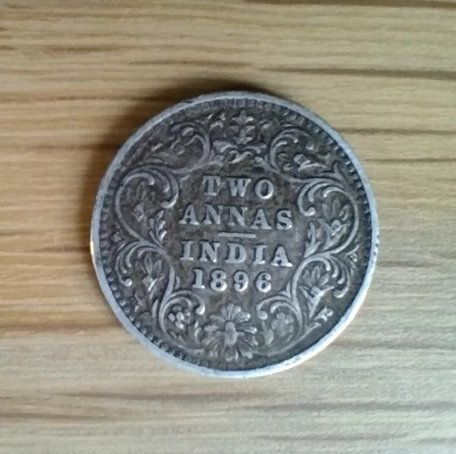 British India 1896 two 2 annas, Bombay mint, as shown