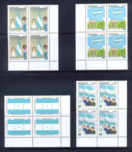 Honduras. National flag in block of 4. Issued SEP/01/2023 MNH