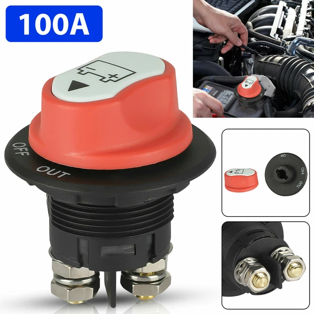 12V 100A BATTERY Isolator Switch Disconnect Power Cut ON/OFF for Car